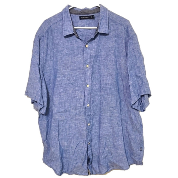 Nautica Other - Nautica 100% Linen Men's Short Sleeve Casual Button Down Shirt